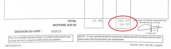 Bulletin relevé de notes de Alexandre pour son BTS CIRA Bulletin relevé de notes de Alexandre pour son BTS CIRA